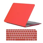 Прорезиненный Матовый Красный Жесткий Чехол для Apple Macbook Air 11Air 13Pro 13Pro 15 Macbook 12, чехол для ноутбука + пленка для клавиатуры США