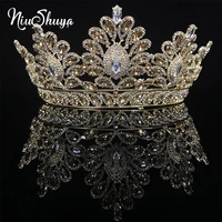 niushuya baroque luxury wedding hair crown crystal princess headband for women prom queen tiaras pageant