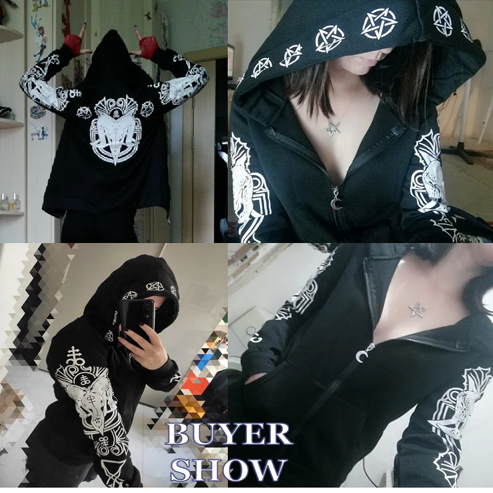 Толстовка женская с капюшоном Свитшот в стиле панк/готика уличная одежда худи