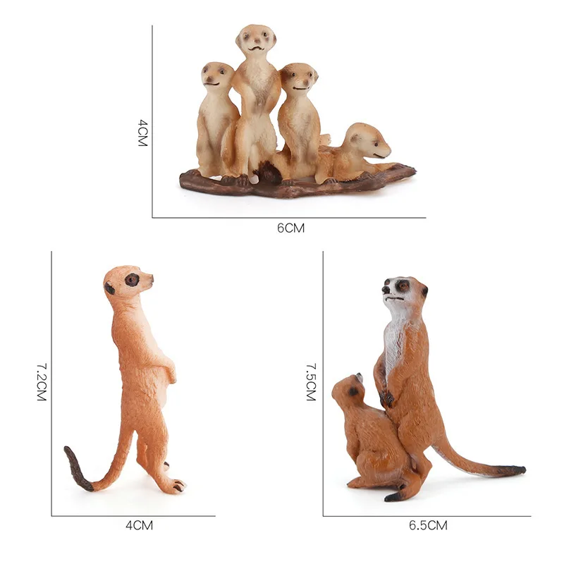 

Simulation Wild Animal Model Toy Mini Animal Meerkat Polar Bear Hand-made Desktop Ornaments Collection Model Doll Children's Toy