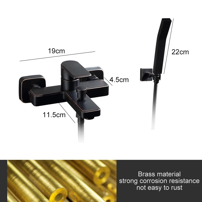 Смесители для ванны черный смеситель душа настенный кран и с ручным душевым