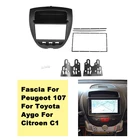 Двойная Рамка для автомагнитолы 2 Din для Toyota Aygo Citroen C1 Peugeot 107 2005-2014, комплект для приборной панели, DVD, радио, детской панели