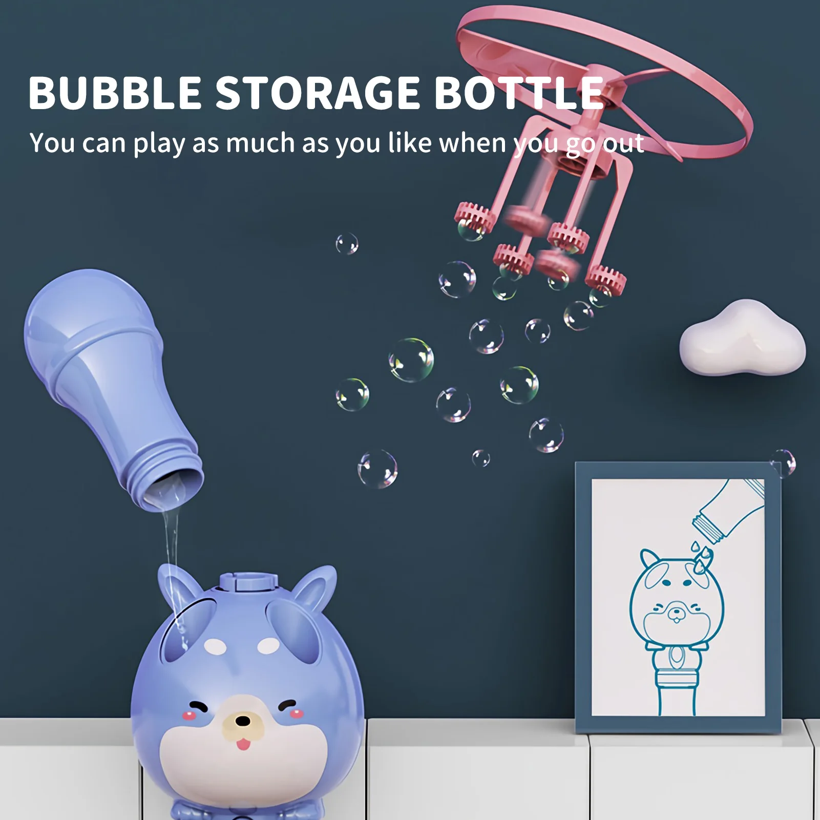 

Bubble Machine Fun Cute Appearance Summer Soap Water Bubble Machine Summer Bubble Maker Toys For Children Baby Adults Outdoor