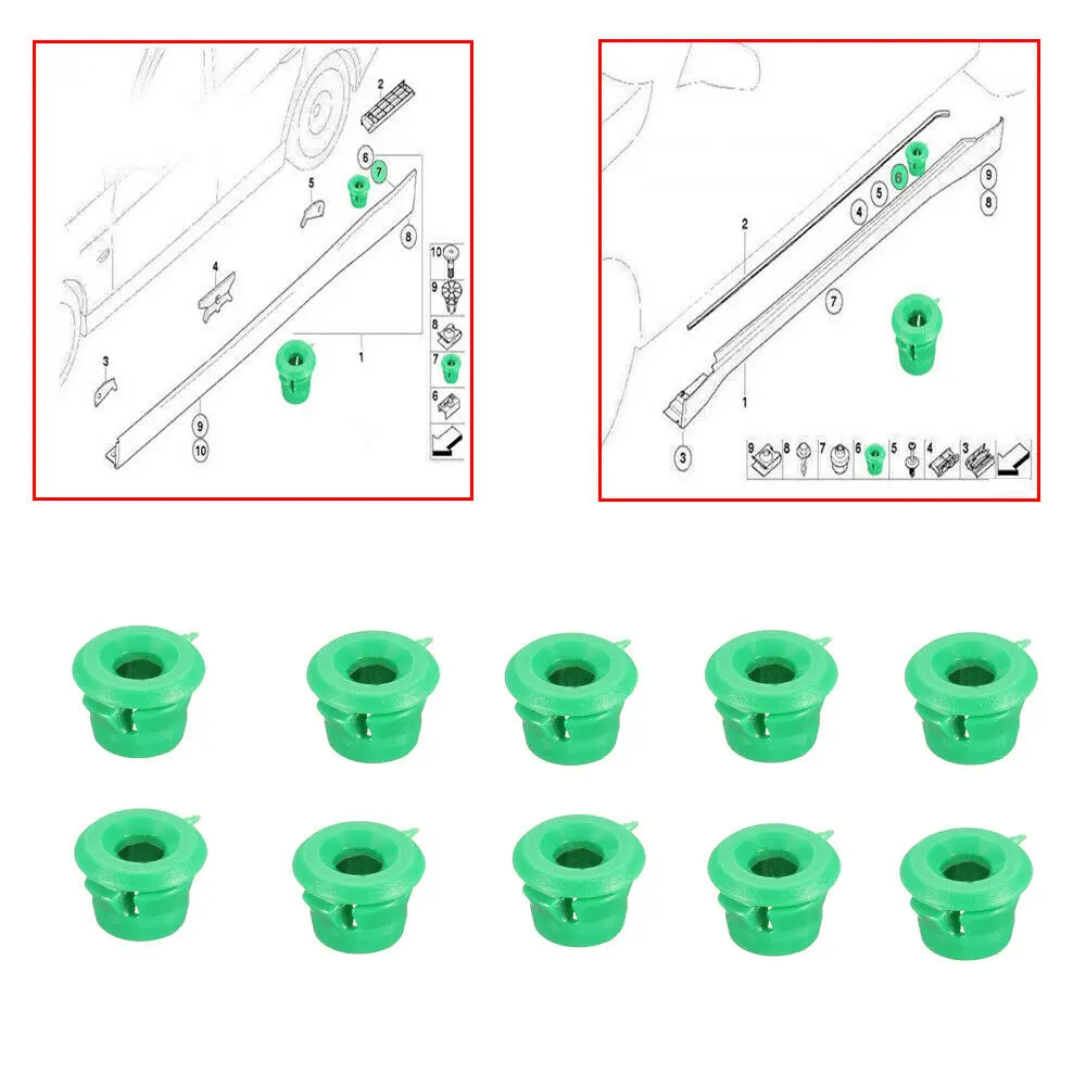 

Parts Trim clips 51711932996+51718184574 Accessory Green+White Durable