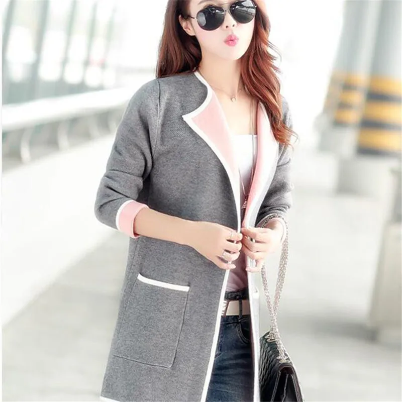 Женский шерстяной свитер A185 длинное повседневное пальто большого размера 4XL на