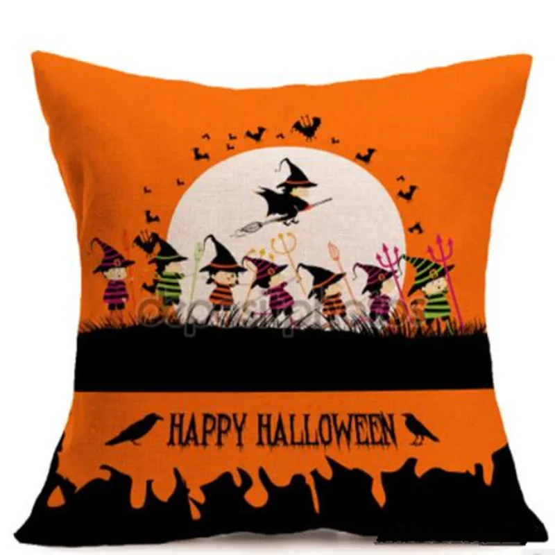 

Halloween Theme Cushion Pillow Cover Pumpkin Vampire Bat Printed Decorative Cushion Covers Pillow Cases Home