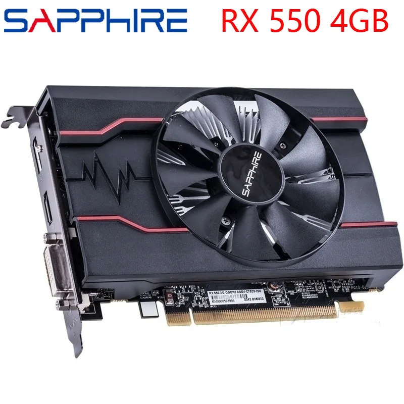 

Видеокарта SAPPHIRE RX 550 4 Гб 500 бит GDDR5, графические карты для AMD RX серии, VGA карты RX550 DisplayPort HDMI DVI, б/у
