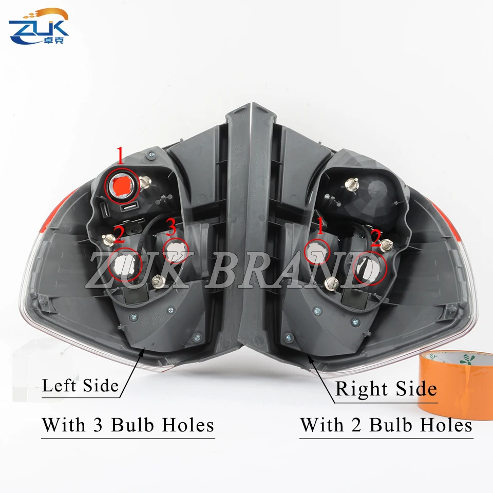 ZUK пара хвост светильник Taillamp для HONDA FIT JAZZ 2009 2010 2011 GE6 GE8 задний стоп сигнал и