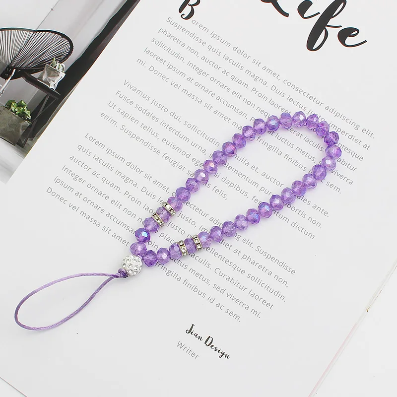 

Universal Phone Charm Strap Fashion Crystal Beads Hand Wrist Lanyard for Phones iPhone X Samsung HUAWEI Camera GoPro Keychain