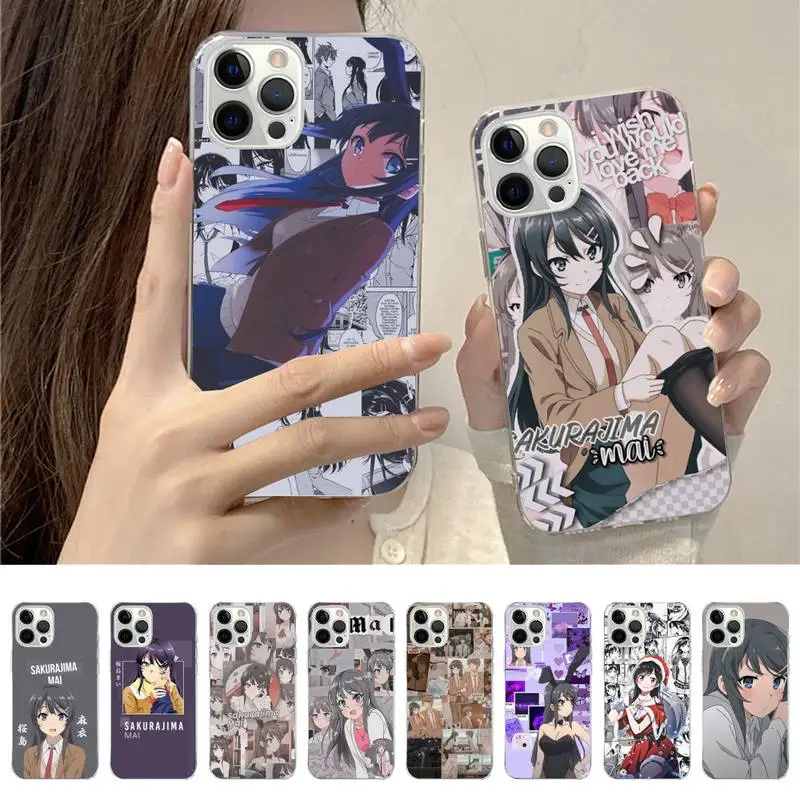 

Anime Mai Sakurajima Phone Case for iPhone 11 12 13 mini pro XS MAX 8 7 6 6S Plus X 5S SE 2020 XR