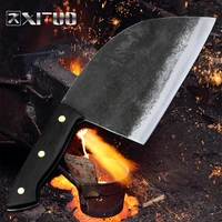 xituo full tang handmade forged chef knife hard clad steel blade butcher slaughter cleaver knife kitchen chopping slicing tool