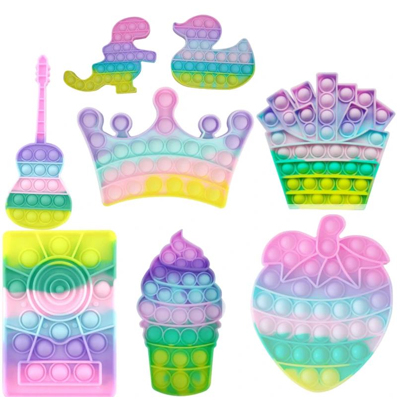 

Фиджет-антистресс это квадратная новая пузырьковая Радужная пузырьковая вспышка для рук, сжимаемая вспышка для снятия стресса для взрослы...