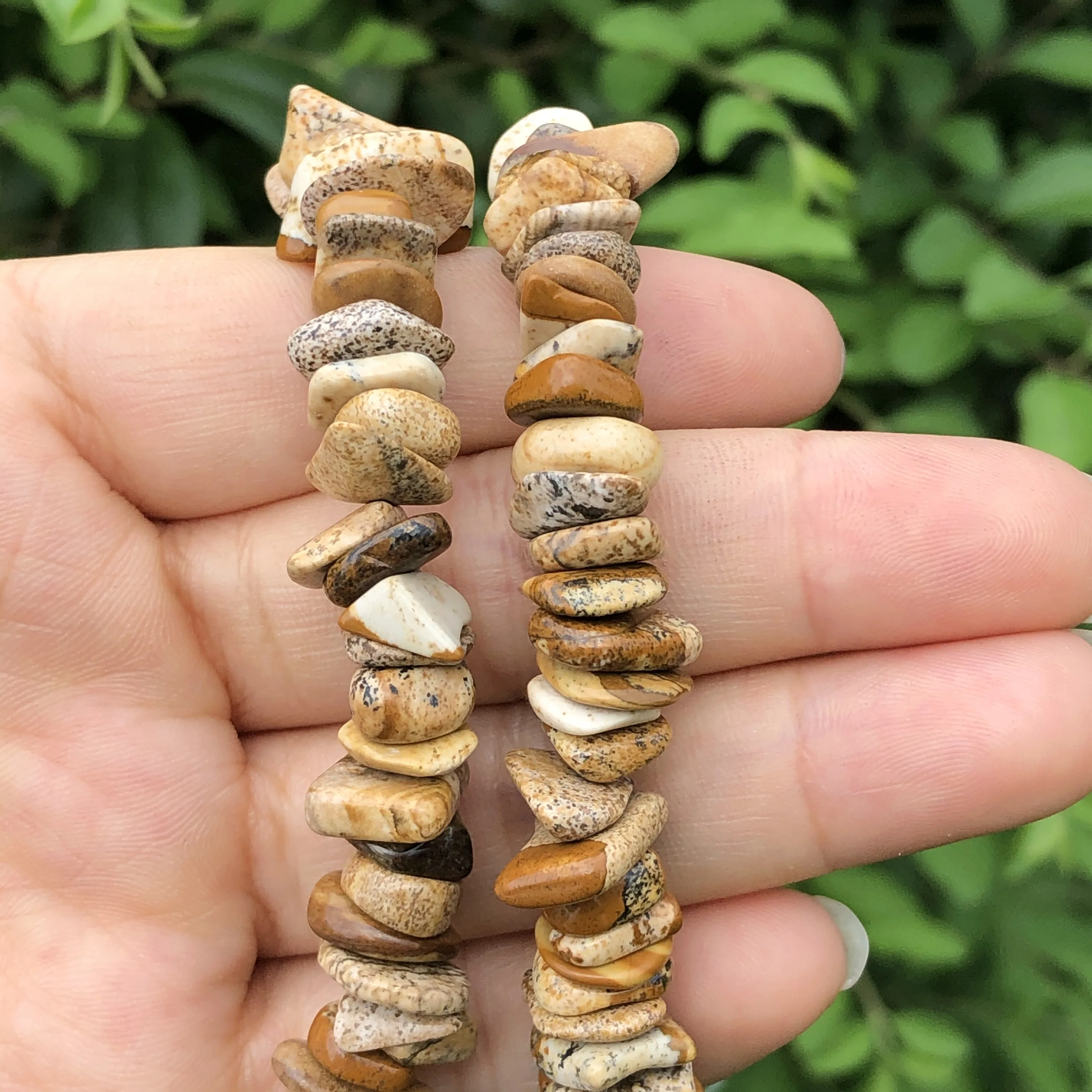 

10mm Natural Irregular Picture Jaspers Stone Dondelle Chips Gravel Beads For Jewelry Making DIY Beadwork Bracelet Necklace 15"