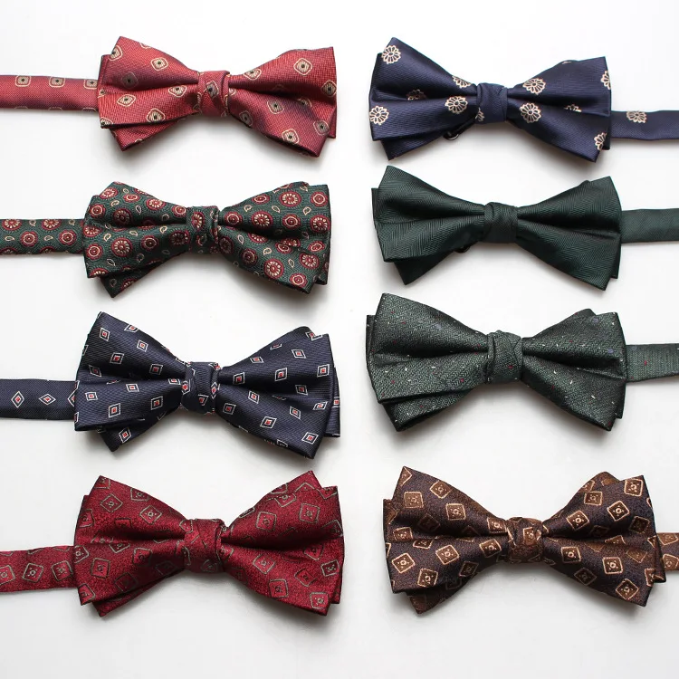 

England Style Mens Business Bowties for Wedding Banquet Formal Bow Ties Jacquard Bowknots Neckwear Bowtie Cravat