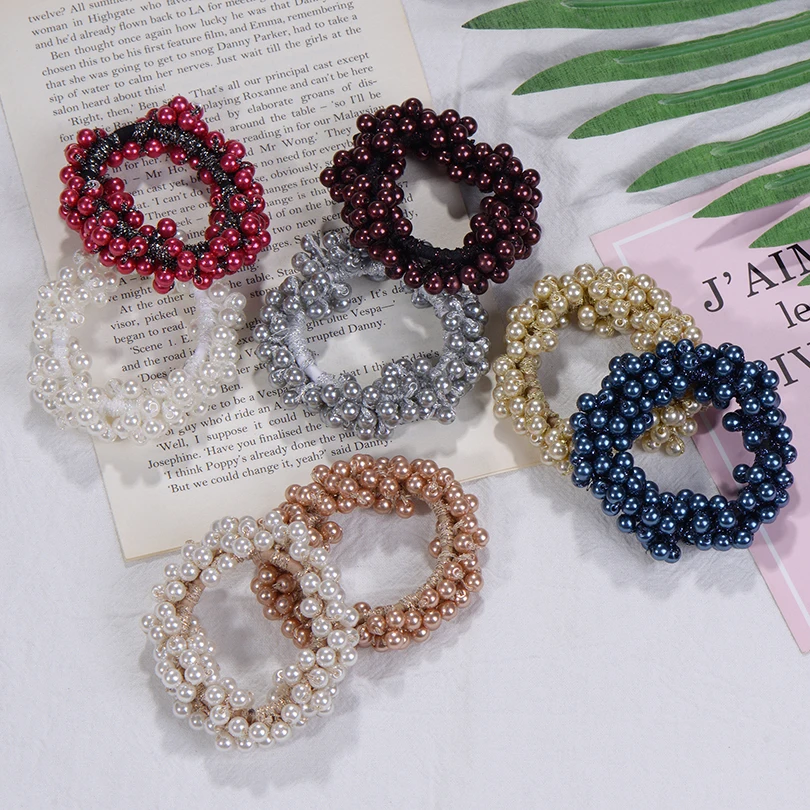 Резинка для волос с жемчужинами Женская модная эластичная заколка хвоста