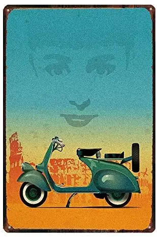 

None Brand Vespa Scooter Tin Metal Sign Bar Retro Wall Decor Poster Home Club Tavern Wall Door Painting Ornament