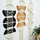 3 круга 180 см макраме ручная работа подвесной гобелен черный белый мексиканский Декор для дома богемный Декор для спальни фермерский дом