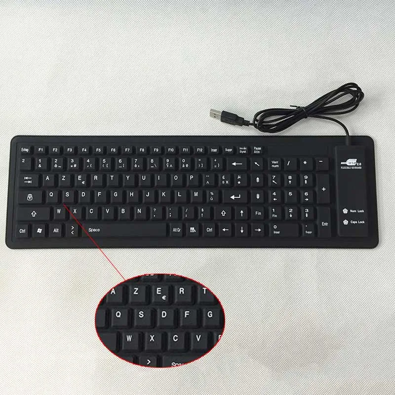 Французская силиконовая клавиатура USB 2 0 складная компьютерная для ПК JR