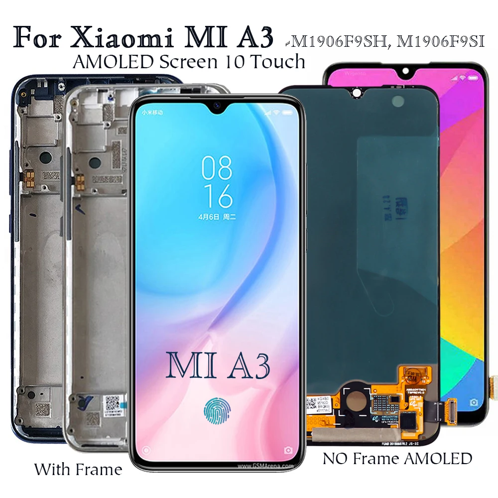 Amoled экран для Xiaomi Mi A3 A 3 CC 9e CC9e ЖК дисплей 10 сенсорный Замена протестированный