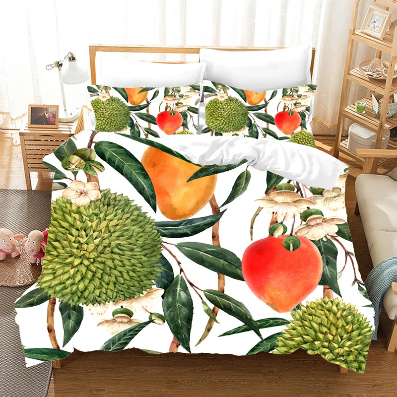 Набор постельного белья с акварельными тропическими растениями красивые
