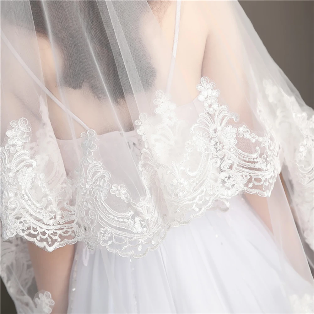 2020 новая красивая однослойная кружевная свадебная мягкая фата Molans 1 5 метров