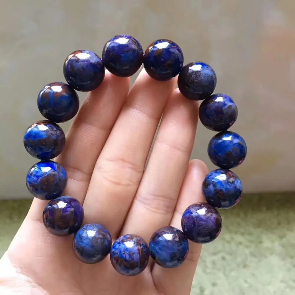 Из натуральной фиолетовый сугилит Южной Африки браслет кристалл круглый бусины стрейч для женщин мужчин