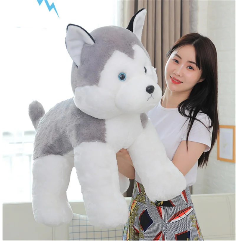 

New fashion husky plush toy dog doll pillow simulation two ha doll mascot Children's husky dog wool toy