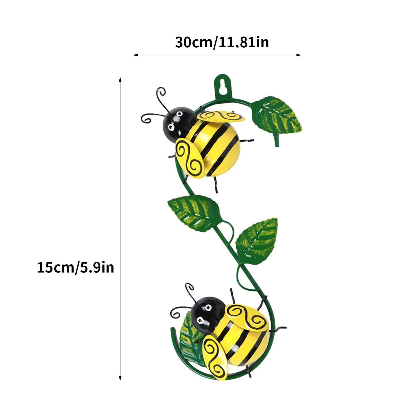 

Metal Bee Ladybugs Wall Decor Decorative Sculptures With Green Leaves For Garden Wall House Wall Hanging Decoration