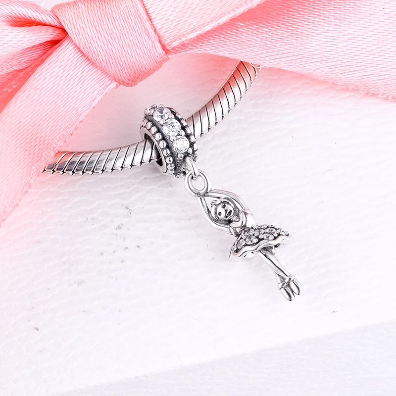CKK Fit Pandora браслет серебряные бусины 925 пробы кулон Балерина Шарм балет танец