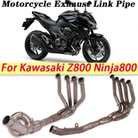 motorcycle full system exhaust muffler modified front middle link pipe slip on for kawasaki z800 ninja800 escape moto mid tube