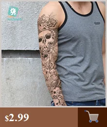 Rocooart Wholesale 10PCS Temporary Tattoo Sticker Robotic Arm and English Letter Design Waterproof Men Body Art Tatoo