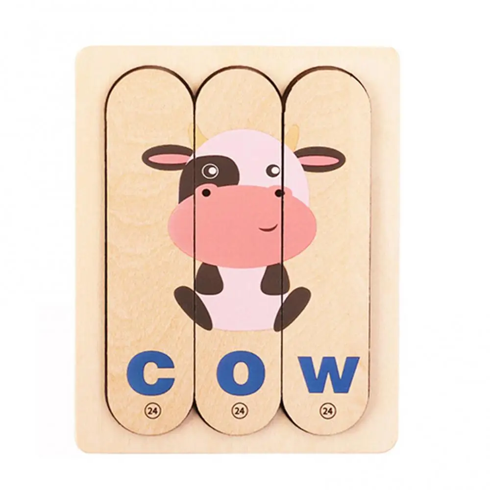 

1 Set Creative English Letter Matching Wooden Long Strip Jigsaw Board Puzzle Toy for Kids Infant Early Education Learning Tool