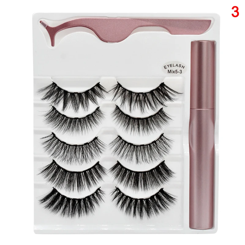 5 пар Магнитная жидкая подводка для глаз и магнитные накладные ресницы Пинцет