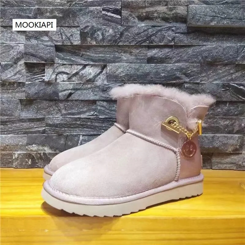Новейшие женские зимние сапоги в Австралии 2019 году настоящая овчина Натуральная