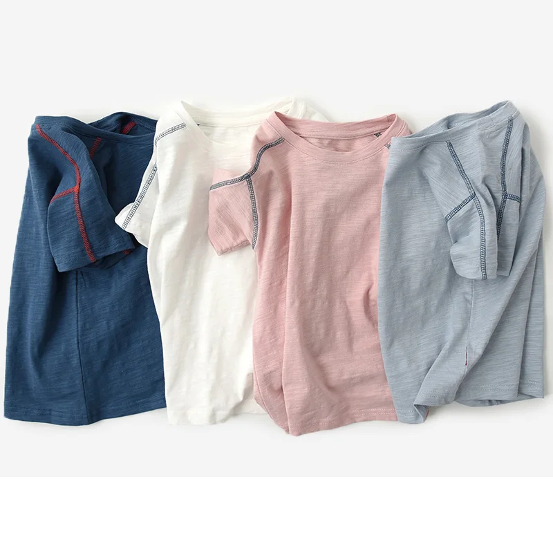 

Summer Children T shirt 2020 New Short Sleeve Kids Tops Casual Bamboo Cotton Boys Girls T shirt BC902