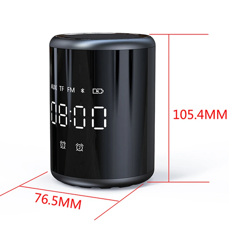Caridite A18 Bluetooth dual alarm clock speaker portable FM radio subwoofer support TF card the best gift Christmas present | Электроника