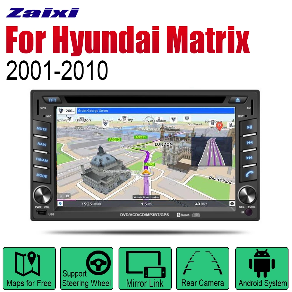 Автомобильные аксессуары для Hyundai Matrix 2001 ~ 2010 Android GPS-навигация мультимедийный