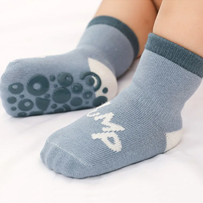 

Winter Spring Anti Slip Baby Socks Letter Print Toddler Kids Floor Socks With Rubber Soles