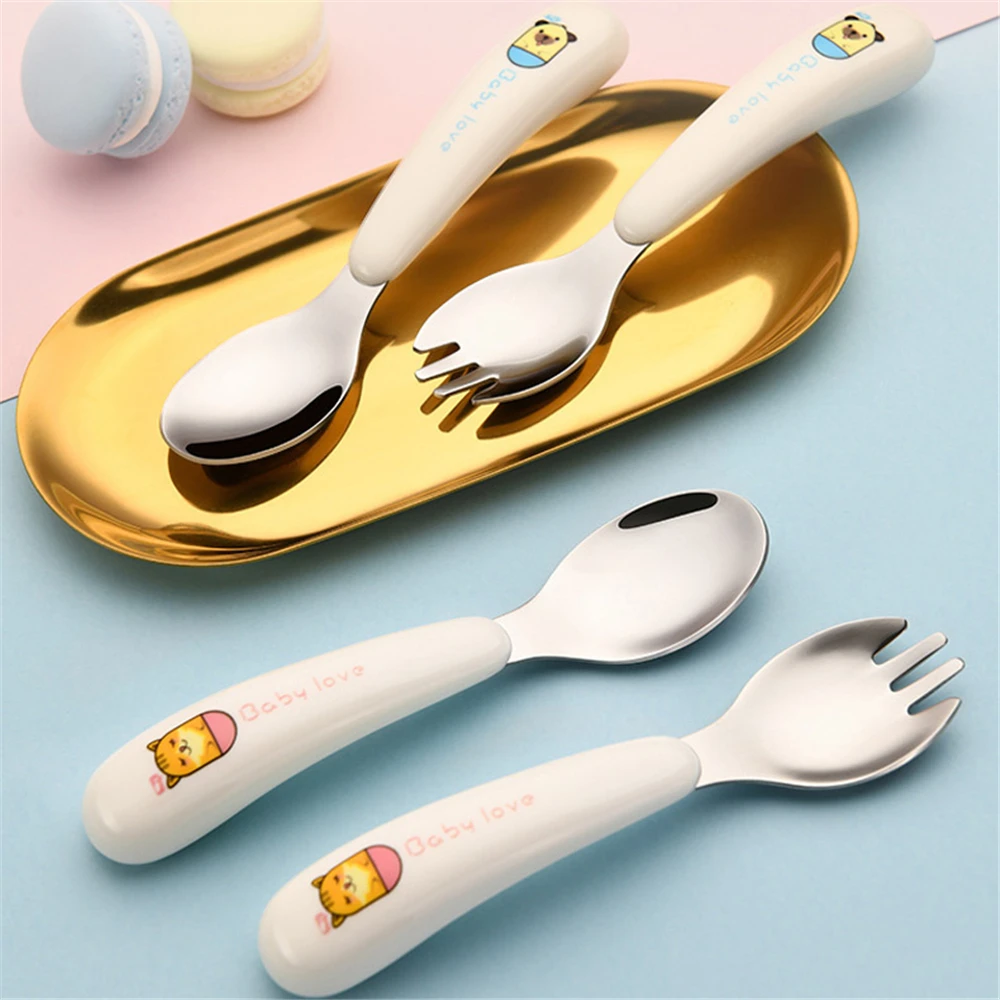 Детская фотография милый кот безопасная полировка ручка из нержавеющей стали PP