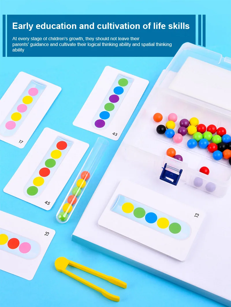 

Early Education Toy Clip Beads Hair Ball Test Tube For Children's Early Childhood Education Logic Concentration Party Game Toy