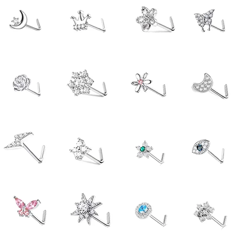 

Кольцо для пирсинга носа из нержавеющей стали с цветочным Цирконом