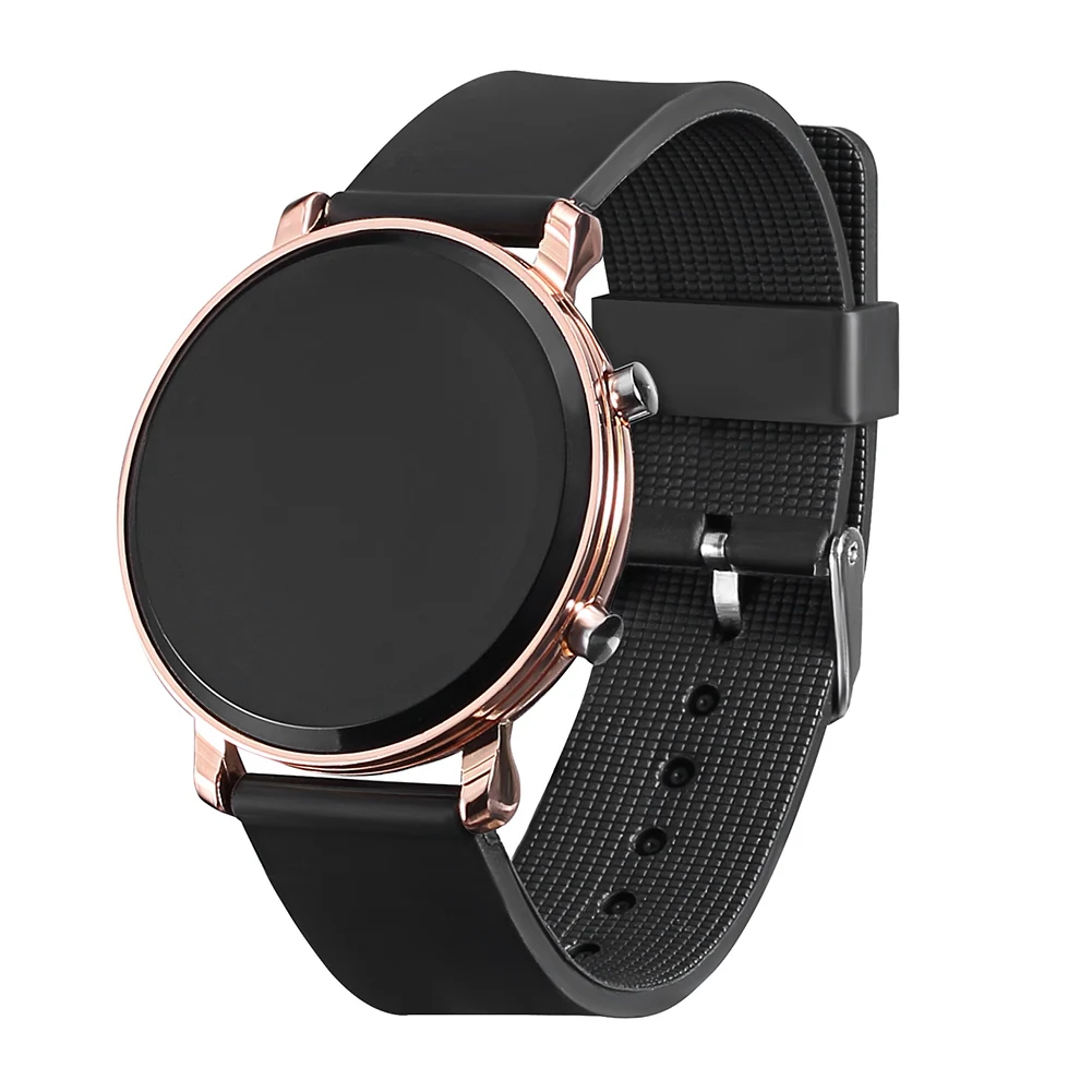 Rose gold Новинка, женские часы, силиконовые наручные часы, цифровые часы, светодиодный дисплей, наручные часы для женщин, женские часы, электронные часы для мужчин - Цвет: Rose gold