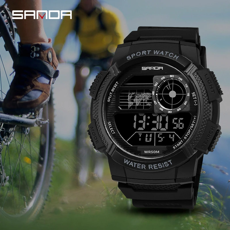 Секундомер цифровые часы мужские с отображением даты и времени будильник