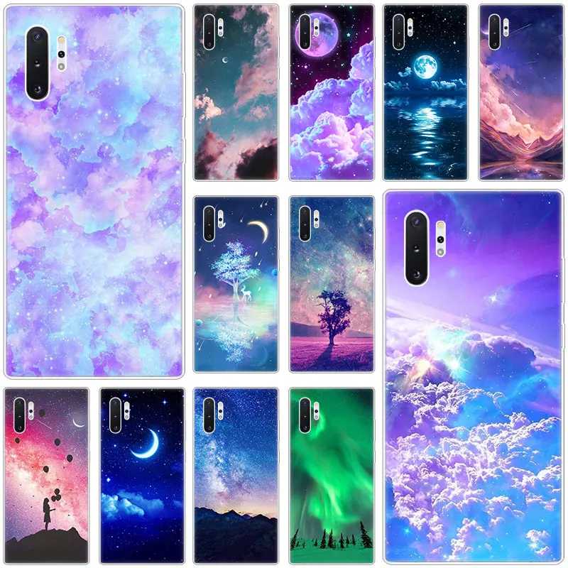 Силиконовый чехол Kawaii sky Moon Light для Samsung Galaxy S10E S10 5G S9 S8 S7 Edge Note 10 Plus 9 A9 A8 A7 A6 2018 A5
