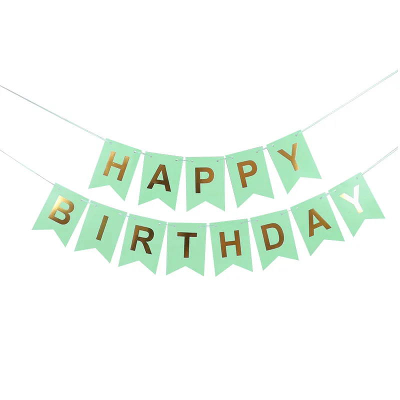 Hot Stamping Multicolor Pink Blue Black Children Happy Birthday Party Adult Fish Tail Flag Decoration Banner | Дом и сад