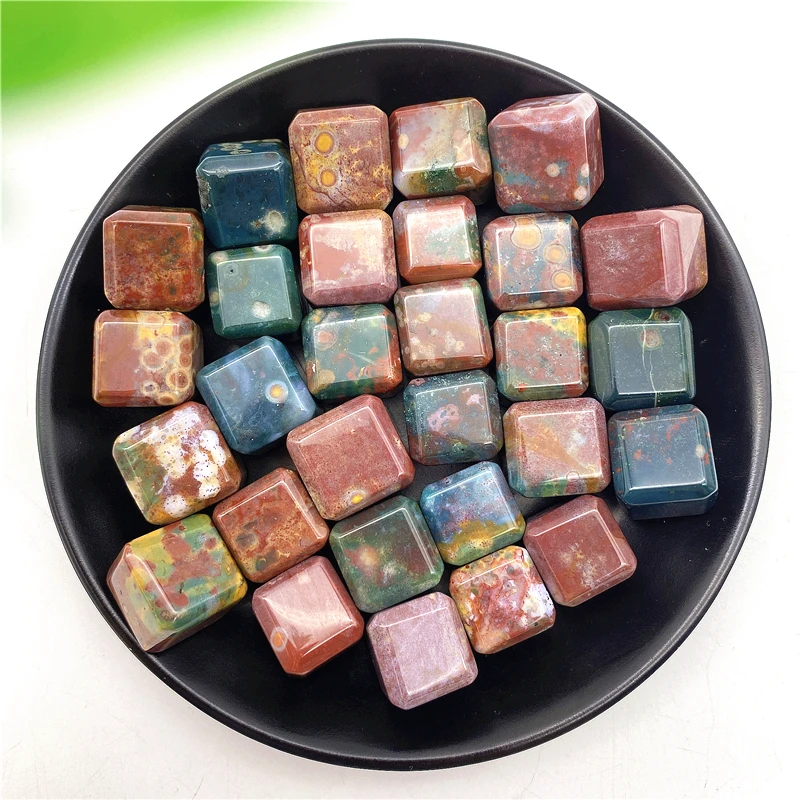 

Прекрасные камни-кубики из натуральная Океаническая яшма кристалла, 1 шт., для самостоятельной сборки, коллекционирования драгоценных камн...