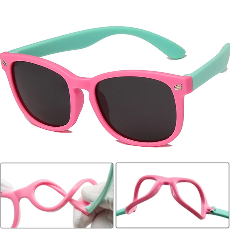

Round Polarized Kids Sunglasses Silicone Flexible Safety Children Sun Glasses Fashion Boys Girls Shades Eyewear UV400 R12