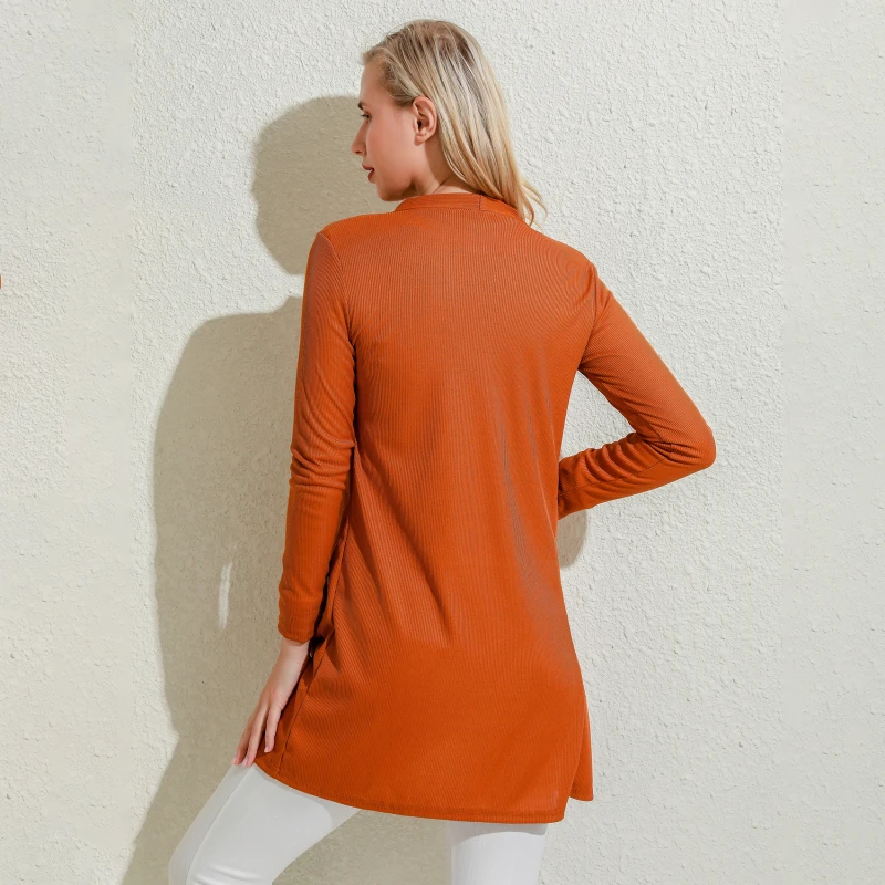 Кардиган средней длины свитер Женская куртка с длинным рукавом Осень зима 2021