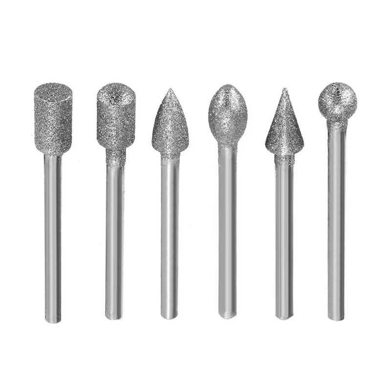

20Pcs 3mm Shank Diamond Burr Bit Cut Engraving Carving Rotary Drill Bits New