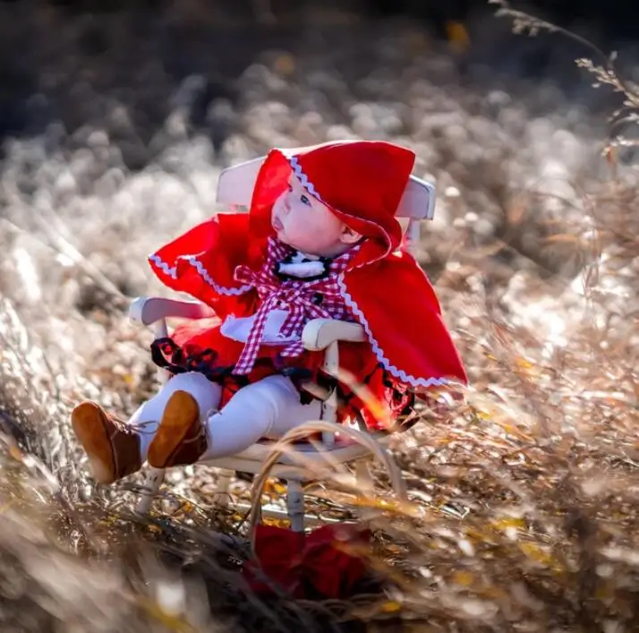 

Детский костюм на Хэллоуин, маскарадное платье для девочек, детское красное платье с капюшоном для верховой езды, платье для косплея принце...